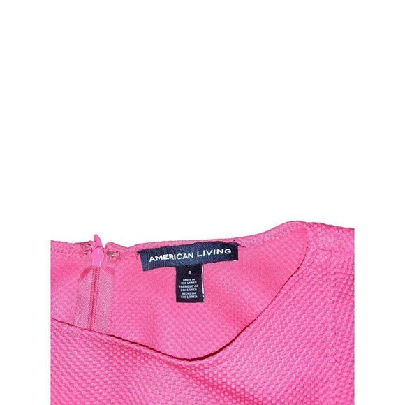 American Living Sheath Dress Women Sz 8 PInk Waffle Knit Full Zip Sleeveless - Picture 5 of 5